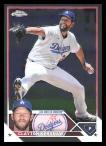 2023 Topps Chrome Clayton Kershaw Card
