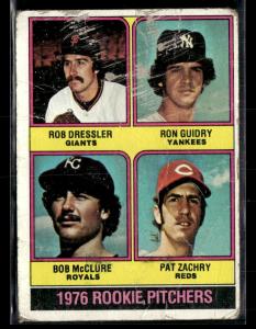 1976 Topps #599 Rob Dressler Ron Guidry Card