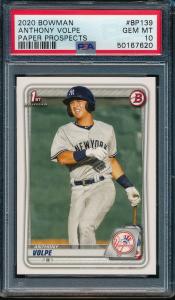 Anthony Volpe 2020 Bowman Paper Rookie Card PSA 10
