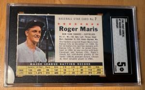1961 Post Cereal Roger Maris #7 Yankees Card