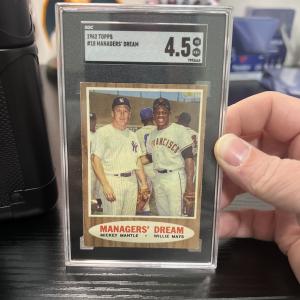 1962 Topps Mickey Mantle Willie Mays Dream Card