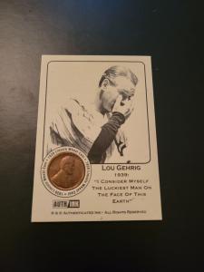 Lou Gehrig Ink 1939 Lucky Speech Card