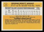 George Wright 1983 Donruss Rookie Baseball Card