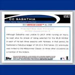 CC Sabathia 2012 Topps Update SP Short Print