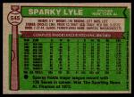 1976 Topps Sparky Lyle Card #545