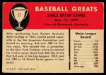 Earle Combs 1961 Fleer Baseball Card #17 Yankees