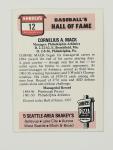 1976 Connie Mack Shakey's Pizza Hall of Fame Card