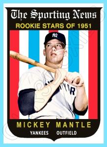 Mickey Mantle Custom Art Card - Yankees Rookie