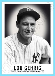 Lou Gehrig Custom Art Card - 1960 Leaf Style