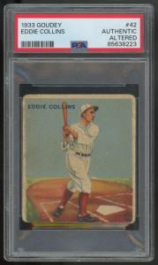 1933 Goudey Eddie Collins Card #42 PSA Authentic
