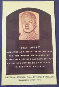 Hugh Duffy Cooperstown Hall of Fame Plaque Postcard