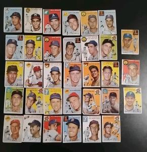 1954 Topps Baseball Card Lot - 33 Cards