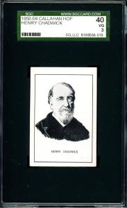 Henry Chadwick 1950 Callahan Baseball Card SGC 3