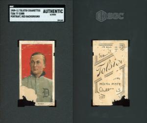 T206 Ty Cobb Red Portrait Card - Tolstoi Back
