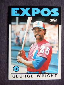 George Wright Montreal Expos 1986 Topps Card