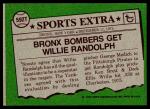 1976 Topps Willie Randolph Card #592T