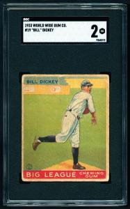 1933 V353 Bill Dickey Rookie Card SGC 2