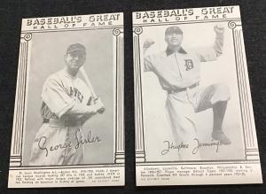 George Sisler Hughie Jennings Hall of Fame Cards