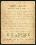1933 World Wide Gum V353 Tony Lazzeri Card