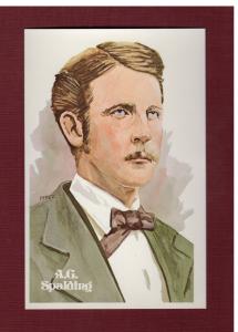A.G. Spalding Red Stockings HOF Art Postcard