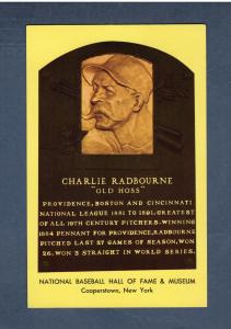 Hoss Radbourne 1964 HOF Postcard Green Ink