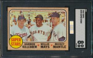 1968 Topps Baseball Superstars Killebrew, Mays, Mantle