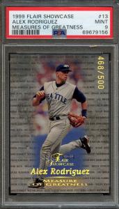 1999 Flair Showcase Alex Rodriguez #13 PSA 9