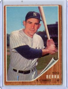 1962 Topps Yogi Berra Yankees Card #360
