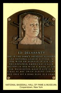 Ed Delahanty Hall of Fame Plaque #75 Card