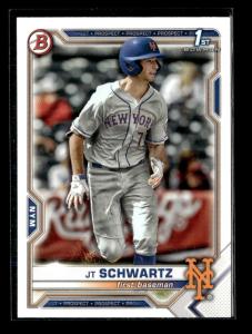 2021 Bowman Draft JT Schwartz Mets 5 Card Set