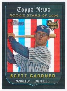 2008 Topps Heritage Brett Gardner Black Refractor