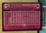 1989 Topps David Cone #710 Autographed Card