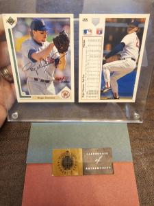 Roger Clemens Autographed 1991 Two Card Set