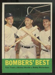 1963 Topps Bombers' Best Tresh Mantle Richardson Card