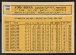 1963 Topps Yogi Berra Baseball Card #340