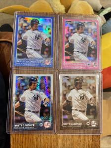 2015 Topps Chrome Brett Gardner Blue Refractor #88