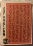 1962 Topps Babe Ruth Twilight Years Baseball Card