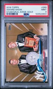 2018 Topps Gold Aaron Judge/Giancarlo Stanton #389 PSA 9