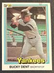 1981 Donruss Bucky Dent Yankees Card #465