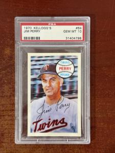 1970 Kelloggs Jim Perry #64 PSA 10 Card