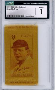 1911 S74 Silks John McGraw New York Giants Card