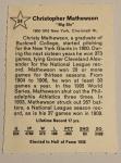 1961 Golden Press Christy Mathewson Hall of Fame Card