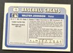 1990 Swell Walter Johnson Baseball Card #75
