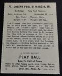 Joe DiMaggio Play Ball Reprint #71 Autograph Card