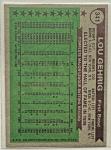 1976 Topps Lou Gehrig All-Time All-Stars Card