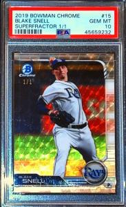2019 Blake Snell Superfractor 1/1 PSA 10 Cards