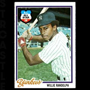1978 Topps Willie Randolph New York Yankees Card