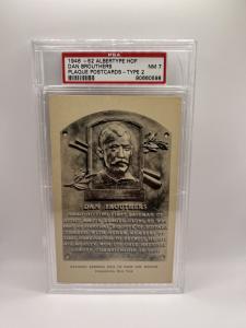 Dan Brouthers Hall of Fame Plaque Postcard PSA 7