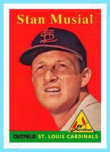 Stan Musial 1958 Style Custom Art Card