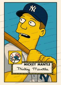Mickey Mantle Simpsons Parody 1952 Rookie Card